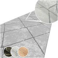 ANRO Teppich Läufer Küchenteppich Küchenläufer Flur Läufer Küche rutschfest anpassbar Weich Velours Grau 100x50cm