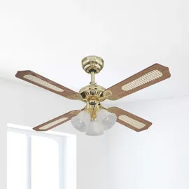 Westinghouse Princess Trio 105 cm Deckenventilator eiche/rattan/mahagoni mit Licht