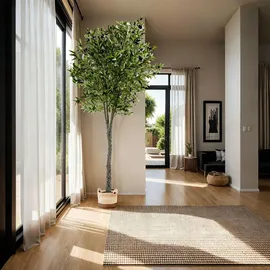 Tectake Künstlicher Olivenbaum Oleand, realistische Textur - 210 cm,