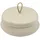 HMF Aufbewahrungskorb Badezimmer rund mit Deckel aus Baumwolle flach 25,5 x 11,5 cm Creme
