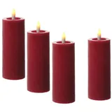 441 LED Kerzenset LINA 12,5 cm rot 4 St.