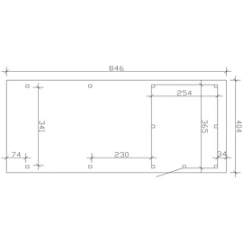 SKANHOLZ Skan Holz Einzelcarport Leimholz Schiefergrau 404 cm x 846 cm mit Abstellraum