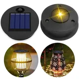 Solar Ersatzdeckel 7 cm für Solarleuchte Außenlaternen, 1.2V 600mAh, IP44 Ersatzmodule für Solarlampen Warmweiß Licht, LED Solarmodule ersatz für Garten Laterne Terrasse Beleuchtung, 2 Stück