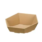 10 Stück "Präsentkorb Swing- natur", Geschenkkorb, Wellpappkorb 6-eckig - Größe: klein