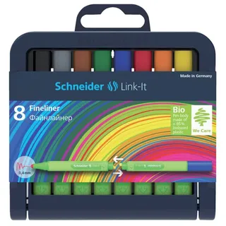 Schneider Fineliner Link-It 0,4 mm, 8er-Stiftebox