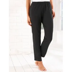 Homewearpants, Damen, Gr. 52, Normalgrößen, schwarz (schwarz, grau, meliert), 100% Baumwolle, Doppelpack-Farbe grau-meliert:15% Viskose, 85% Baumwolle, unifarben, lang, Hosen