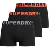 Superdry Herren M3110450B Set 3 einfarbige Boxershorts schwarz M
