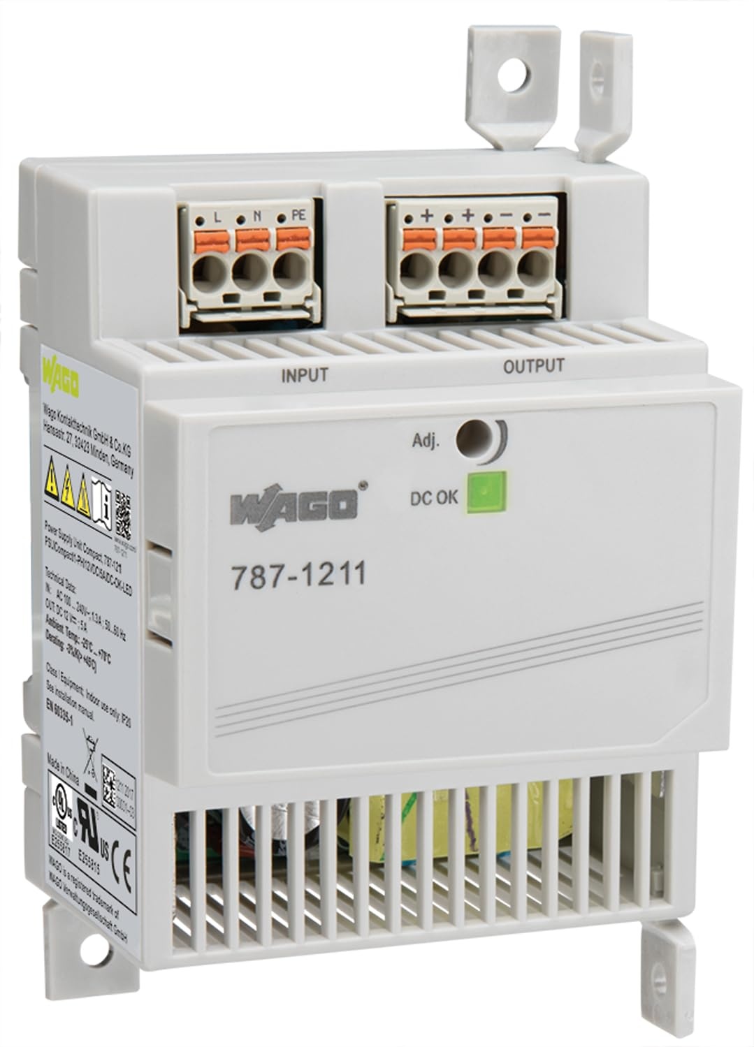 WAGO Compact Stromversorgung 787-1211 | 1-phasig, Power supply Primär getaktet, Hutschienen-Netzteil (DIN-Rail), DC 12 V, 5 A, DC-OK LED