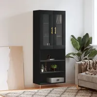VidaXL Highboard Schwarz 69,5x34x180 cm Holzwerkstoff