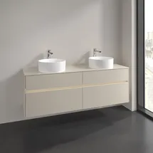 Villeroy & Boch Collaro Waschtischunterschrank C052B0VN 160x54,8x50cm, für 2 Waschtische, mit LED-Beleuchtung, cashmere grey