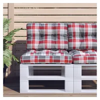 VidaXL Palettenkissen Rot Karomuster 60x40x12 cm Stoff