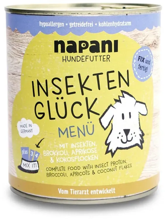 Menü für Hunde Insekten Glück mit Insekten und Brokkoli 800 g