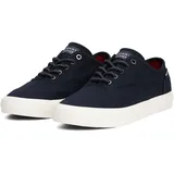 Tommy Hilfiger Sneaker TOMMY HILFIGER "TH HI VULC LOW OXFORD TWILL", Herren, Gr. 44, blau (dunkelblau), Textil, Schuhe Sneaker, Freizeitschuh, Halbschuh, Schnürschuh mit Label an der Ferse