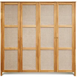Home Affaire Drehtürenschrank Hällevik 202 x 202 x 61 cm Beige/Braun