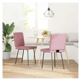 vidaXL Esszimmerstühle 2 Stk. Rosa Samt