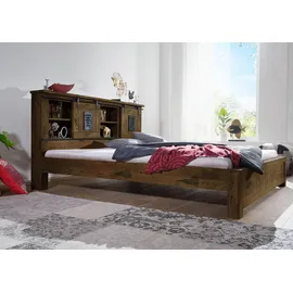 MASSIVMOEBEL24.DE Bett Mango lackiert Railway #443