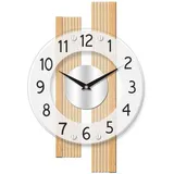 AMS Funkwanduhr F5874 (Quarz,Holz,Buche,Wohnzimmer,Esszimmer,Made in Germany,Büro,Flur) beige