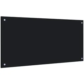 vidaXL Küchenrückwand Schwarz 100x50 cm Hartglas