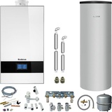 Buderus GB182i.2 Logaplus Gas-Brennwert Paket W42 weiß mit Regelung BC400 und Warmwasserspeicher SU200 - 35 kW - 7739621350