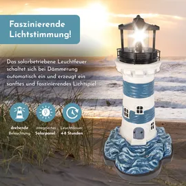 Lemodo Solarleuchte 43 cm hoch blau/weiß