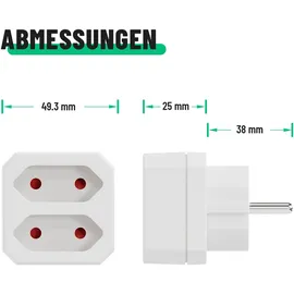 greate Doppelsteckdose Weiß 3 St.