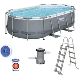 Bestway Pool Schwimmbecken Swimmingpool Gartenpool Schwimmbad Frame Pumpe Set - 427cm x 250cm x 100cm - 56620