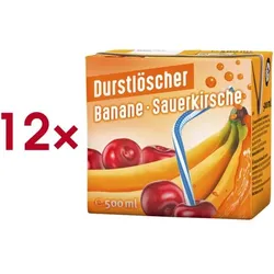 Durstlöscher 12er-Pack Erfrischungsgetränk »Durstlöscher Banane Sauerkirsche« 0,5 Liter