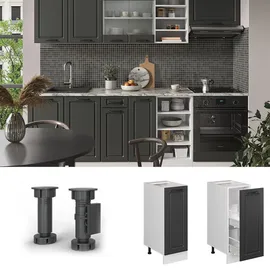 Vicco Apothekerschrank R-Line Anthrazit Landhaus/Weiß 30 cm AP Eiche