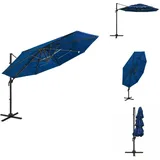Vidaxl - Sonnenschirm mit Aluminium-Mast 4-lagig Azurblau 3x3 m - Sonnenschirm - Gartenschirm - Strandschirm - Azurblau - Polyester