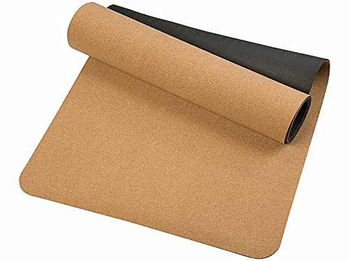 newgen medicals Gymnastikmatte: Rutschfeste Yoga-Matte aus Kork und Natur-Kautschuk, 173 x 61 x 0,5 cm (Yogamatte Kork, Fitness-Yoga-Übungsmatte, Anti Rutsch)