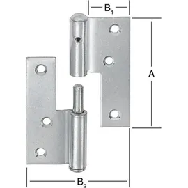 Vormann Türaufschraubband Breite geöffnet 72mm Höhe 80mm links blau