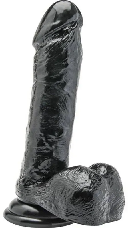 GET REAL - DILDO 18 CM MIT SCHWARZEN EIEREN