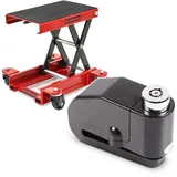 ConStands Motorradheber Set: Hebebühne Rangierhilfe HR1 Mini-Lift Mover bis 500 kg rot + Brems