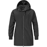 Schöffel Damen Parka Style Bohorok WMS, wasserdichter Regenparka aus recyceltem Material, atmungsaktive Allwetterjacke mit Oversize-Passform, black, 44