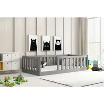 bms group sawomir pegza Kinderbett Montessori 160 x 80 cm Kiefer grau