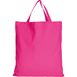 10er Pack Baumwolltasche - 28 Farben | mit zwei kurzen Henkeln | 38x42cm, pink, 10 Stück