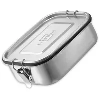 SILBERTHAL Brotdose Edelstahl mit Fächern – 800ml Lunchbox Kinder & Erwachsene – Auslaufsicher & Leicht - flexible Trennwand