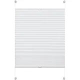 Deco Company Plissee zum Klemmen, Blickdichtes Faltrollo, Alle Montage-Teile inklusive, EASYFIX Plissee verspannt mit Zwei Bedienschienen, Weiß, 85 x 130 cm (BxH)