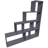Coemo Treppenregal Scala Anthrazit Bücherregal Holz Standregal Raumteiler