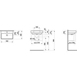 Laufen Pro S Compact Waschtisch 55 x 38 cm (8189584001091)