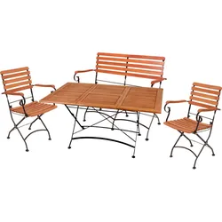 Garden Pleasure Sitzgarnitur WIEN 5.tlg Tisch Klappstuhl Bank Holz Gartenmöbel