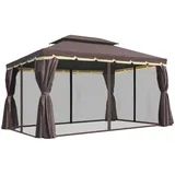 Outsunny Pavillon Gartenzelt mit Seitenteile Moskitonetz