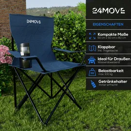 24move Campingstuhl Faltstuhl Blau 2 St.