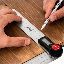 Stier Digitaler Winkelmesser SDW 200 LCD-Display ±0,3° rostfreier Stahl 200 mm