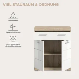 WELLTIME SIENA Unterschrank 74 x 88 x 31 cm Weiß/Braun