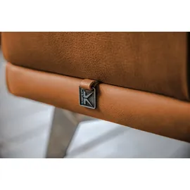 KAWOLA Hocker WIOLO Leder 30 x 40 x 30 cm Beige/Braun