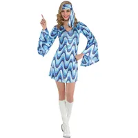 amscan 9915484 – Erwachsenenkostüm für 1970er Jahre, Disco-Kostüm für Damen, Größe 40-42