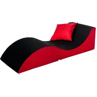 Relaxsofa klappbar schwarz & rot