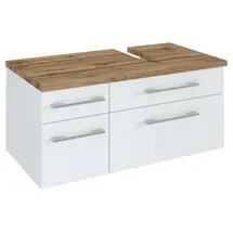 Held Waschbeckenunterschrank Davos 4 Schubkästen 90 x 41 x 47 cm Weiß Matt
