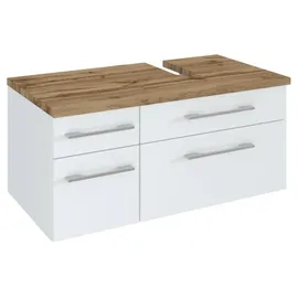 Held Waschbeckenunterschrank Davos 4 Schubkästen 90 x 41 x 47 cm Weiß Matt